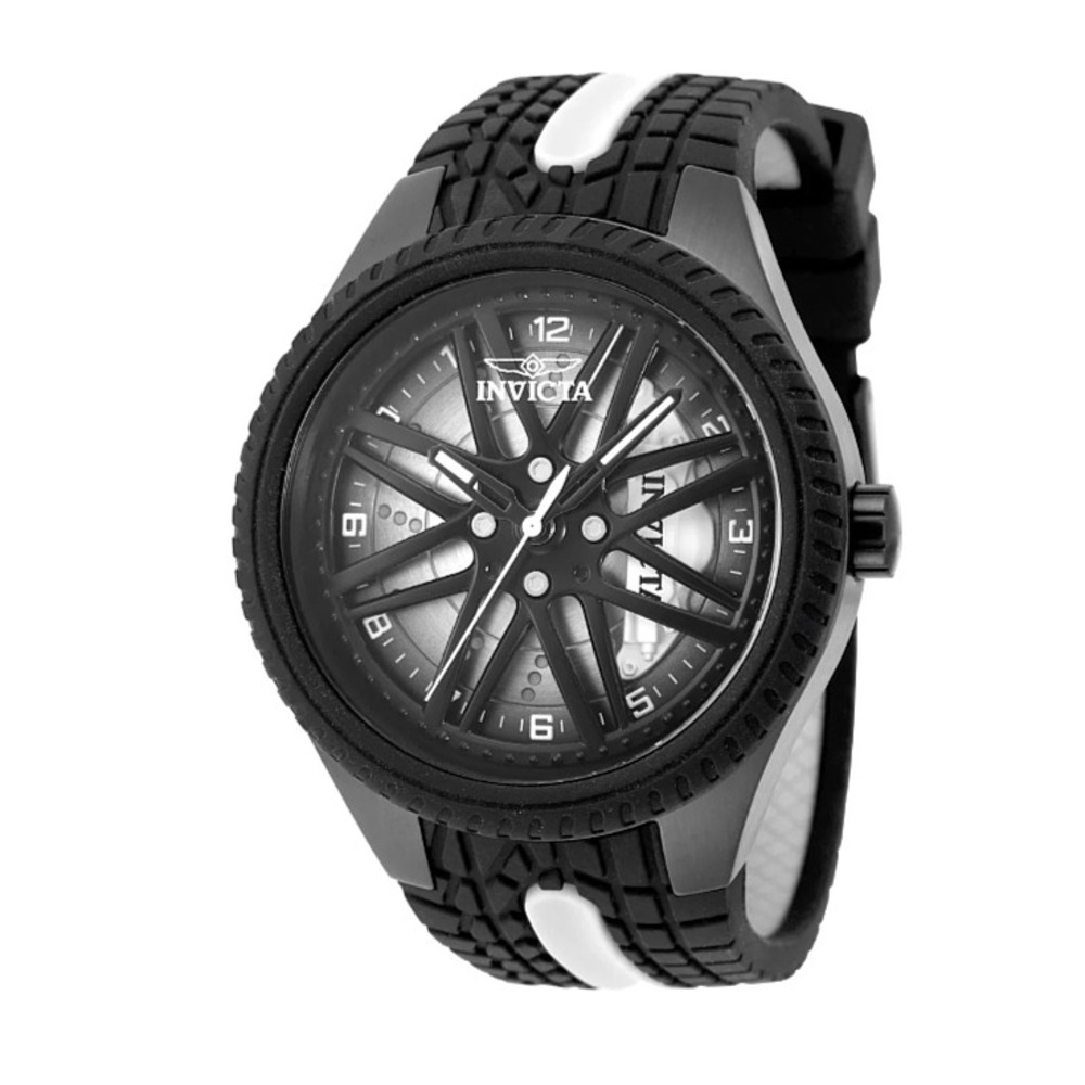 Invicta Driftix 50756 Black Spinning Rim Watch 46mm